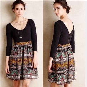 Anthro | Maeve Dress Black & Paisley Sz 10